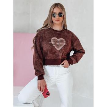 Pulóverek - Bordó női batikolt pulóver mintával BY1463 kép