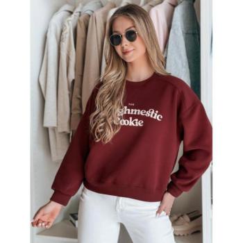 Pulóverek - Bordó női pulóver mintával BY1445 kép