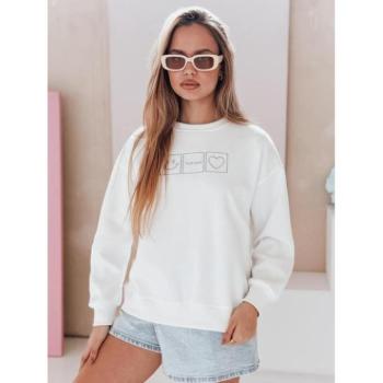 Pulóverek - Fehér női pulóver hímzéssel BY1514 kép