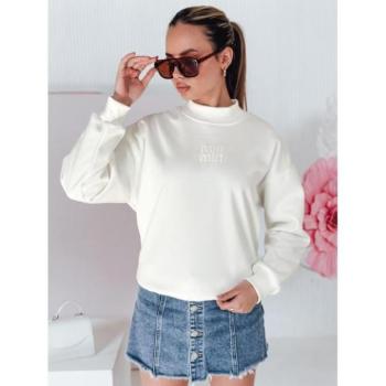 Pulóverek - Fehér női pulóver magas gallérral BY1421 kép