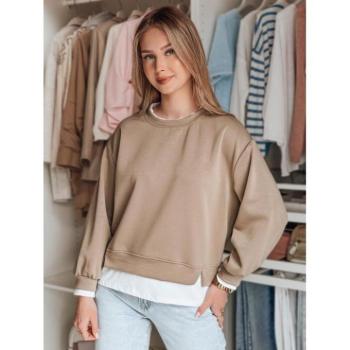 Pulóverek - Női barna oversized pulóver BY1383 kép