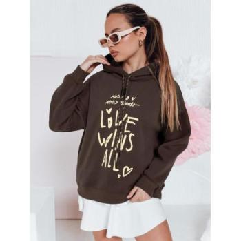 Pulóverek - Női barna pulóver mintával BY1470 kép