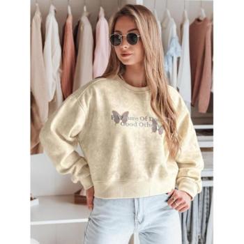 Pulóverek - Női batikolt pulóver ekrü színben BY1404 kép