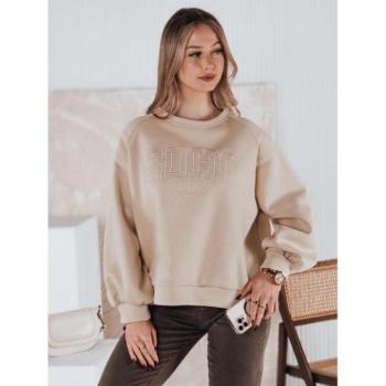 Pulóverek - Női bézs színű oversize pulóver 3D mintával BY1349 kép