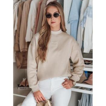 Pulóverek - Női bézs színű pulóver magas gallérral BY1420 kép