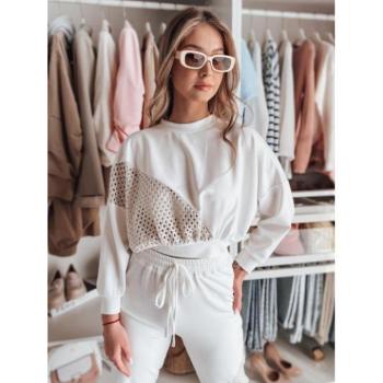 Pulóverek - Női fehér oversize pulóver RY2795 kép