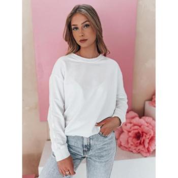 Pulóverek - Női fehér pamut pulóver BY1372 kép