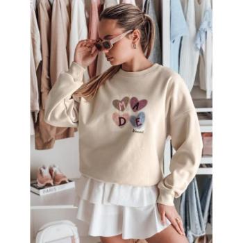 Pulóverek - Női kapucsínós pulóver szívekkel BY1462 kép