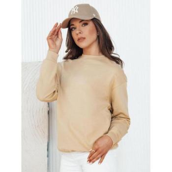 Pulóverek - Női pamut pulóver bézs színben kép