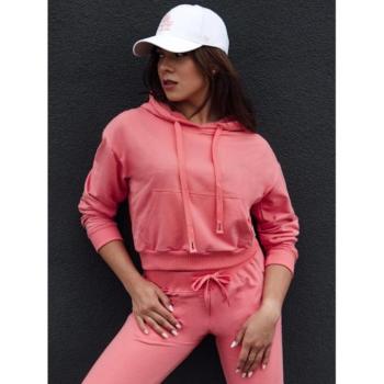 Pulóverek - Női rövid pulóver korall színben kép