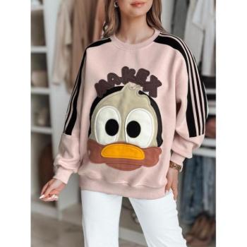 Pulóverek - Női rózsaszín pulóver foltokkal BY1493 kép