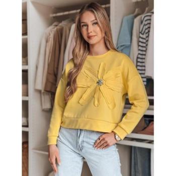 Pulóverek - Női sárga pulóver virágmintával BY1390 kép