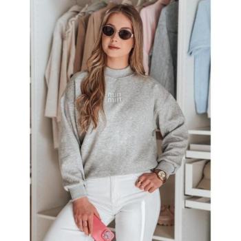 Pulóverek - Női szürke pulóver magas gallérral BY1419 kép