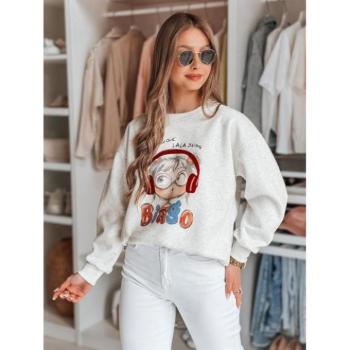 Pulóverek - Női szürke pulóver mintával BY1503 kép