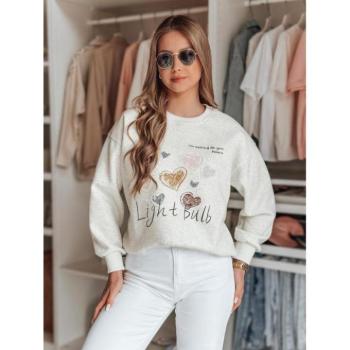 Pulóverek - Női világos szürke pulóver mintával BY1501 kép