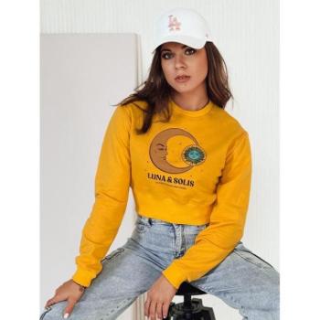 Pulóverek - Sárga női crop felső mintával BY1345 kép