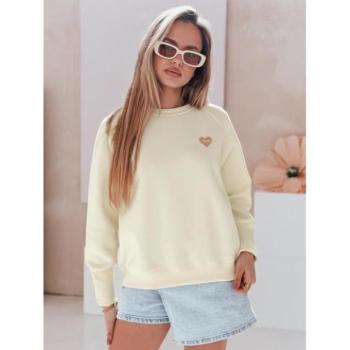 Pulóverek - Sárga női pulóver szív alakú hímzéssel BY1520 kép