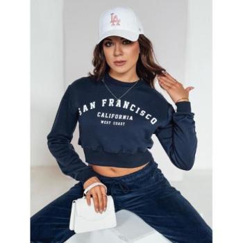 Pulóverek - Sötétkék női crop felső BY1344 kép