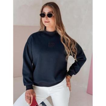 Pulóverek - Sötétkék női pulóver magas gallérral BY1416 kép