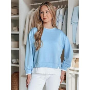 Pulóverek - Világoskék női oversized pulóver BY1382 kép