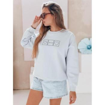 Pulóverek - Világoskék női pulóver hímzéssel BY1516 kép