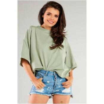 Rövid ujjú - Bő menta póló, széles ujjal kép