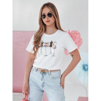 Rövid ujjú - Fehér női póló RY2728 mintával kép