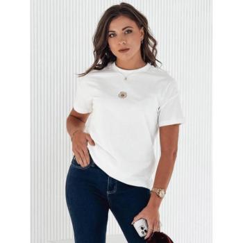 Rövid ujjú - Fehér női virágmintás póló RY2569 kép