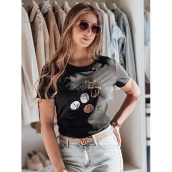 Rövid ujjú - Fekete női póló uszkár mintával RY2736 kép