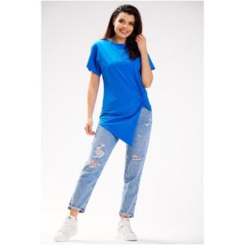 Rövid ujjú - Kék aszimmetrikus póló, rövid ujjal kép