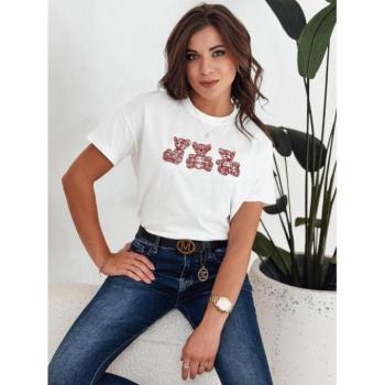 Rövid ujjú - Női fehér póló hímzett macikkal RY2568 kép