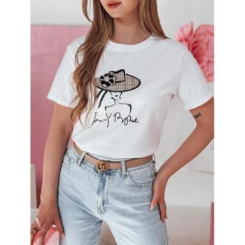 Rövid ujjú - Női fehér póló RY2804 mintával kép