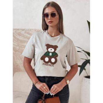 Rövid ujjú - Női pisztácia színű póló mackóval RY2566 kép