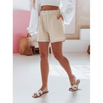 Rövidnadrágok - Bézs színű női rövidnadrág rugalmas derékkal SY0453 kép