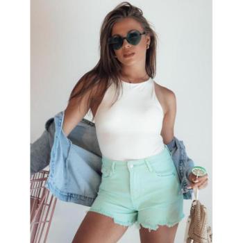 Rövidnadrágok - Menta színű rojtos női rövidnadrág kép