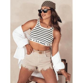 Rövidnadrágok - Női bézs színű rojtos rövidnadrág kép