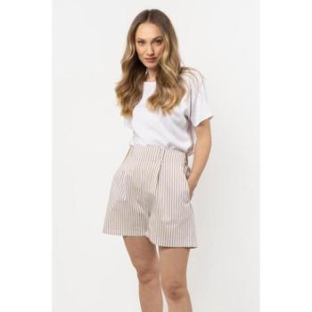 Rövidnadrágok - Női laza rövidnadrág fekete-fehér színben kép