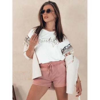 Rövidnadrágok - Női rózsaszín rövidnadrág rugalmas derékkal kép