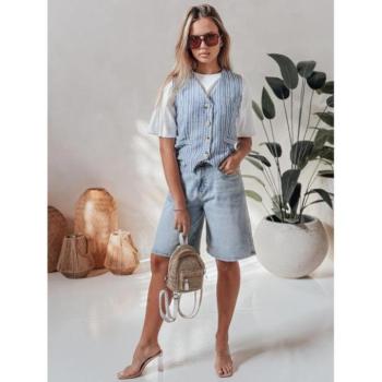 Rövidnadrágok - Világoskék farmer térdig érő rövidnadrág SY0480 kép