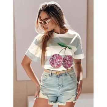 Rövidnadrágok - Világoskék női farmer rövidnadrág cirkóniákkal SY0487 kép