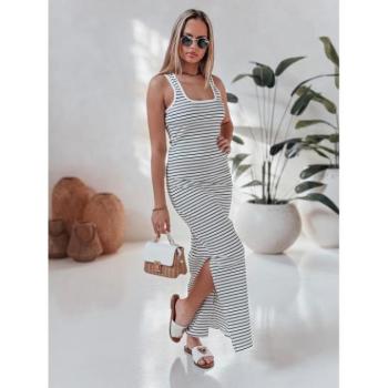 Ruhák hétköznapi viseletre - Csíkos maxi ruha fekete-fehér színben EY2610 kép