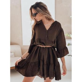 Ruhák hétköznapi viseletre - Női barna muszlin ruha EY2617 kép