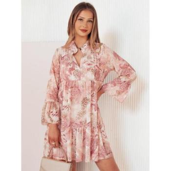 Ruhák hétköznapi viseletre - Női bő rózsaszín ruha mintával kép