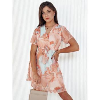 Ruhák hétköznapi viseletre - Női narancssárga ruha derekán megkötővel kép