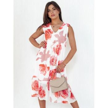 Ruhák hétköznapi viseletre - Női piros-fehér virágmintás ruha kép