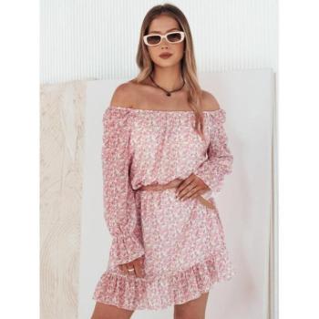 Ruhák hétköznapi viseletre - Női rózsaszín virágos ruha kép