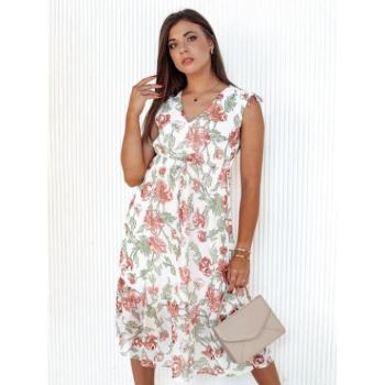 Ruhák hétköznapi viseletre - Női virágos ruha fehér színben kép
