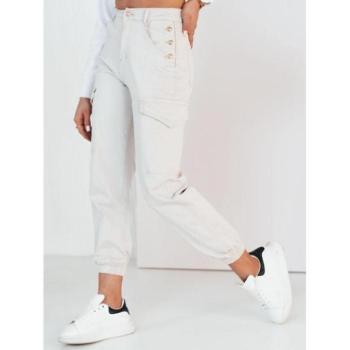 Sport nadrágok - Női bézs színű magas derekú cargo nadrág kép