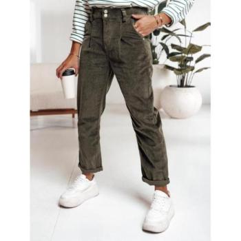 Sport nadrágok - Női sötétzöld kordbársony nadrág UY2231 kép