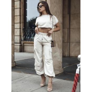 Szettek - Női világos bézs cargo nadrág és felső szett kép